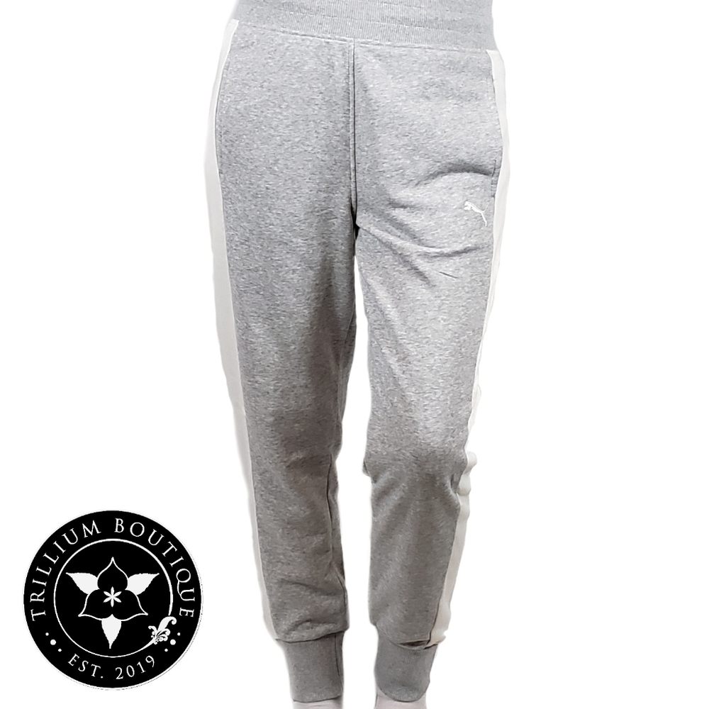 Puma French Terry Jogger Sweatpants Gray - Picture 2 of 5